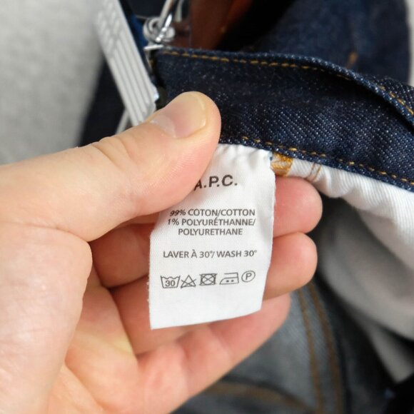 APC Jeans Mens 28X30 Blue Dark Wash Straight Leg New Cure F Heavyweight Denim - Picture 10 of 10